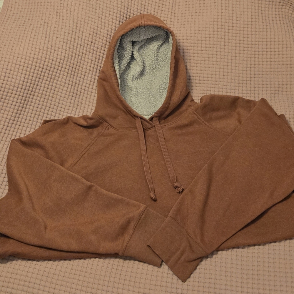 Old Navy Brown Hoodie with Cream Lining